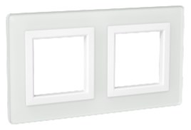 4400824 | Рамка из натурального стекла, "Avanti", белая, 4 модуля