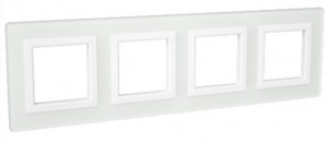 4400828 | Рамка из натурального стекла, "Avanti", белая, 8 модулей