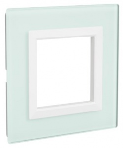 4406822 | Рамка из натурального стекла, "Avanti", светло-зеленая, 2 модуля