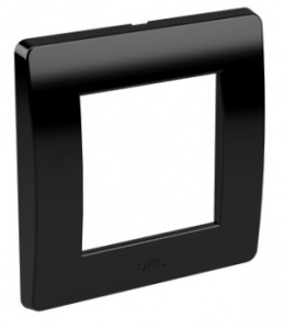 75010B | Рамка на 2 модуля (одноместная), черная