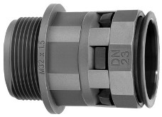 PAL36M40N | Муфта 45 грд. труба-коробка DN 36 мм, М40х1,5, полиамид, цвет черный
