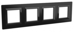 4402828 | Рамка из натурального стекла, "Avanti", черная, 8 модулей