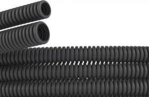 Труба ПНД гибкая гофрированная d25мм легкая без протяжки (50 м) черная