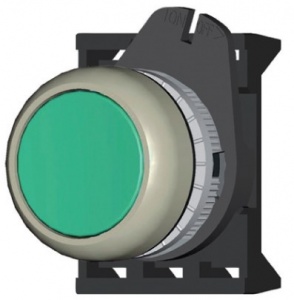 ABDLM2 | Кнопка плоская прозрачная с фиксацией, зеленая