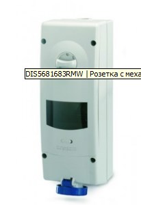 DIS5681686RMW | Розетка с механической блокировкой и предустановленным модульным оборудованием. 3P+E, 16А (АВДТ), IP