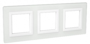 4400826 | Рамка из натурального стекла, "Avanti", белая, 6 модулей