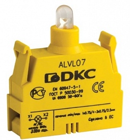 ALVL12 | Контактный блок с клеммными зажимами под винт со светодиодом на 12В