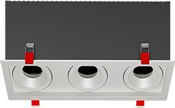 Рамка для модульного светильника "ВАРТОН" FLEX 50 14 тройная встраиваемая 110х325х130мм RAL9010 поворотная V1-R0-00435-10014-2000000